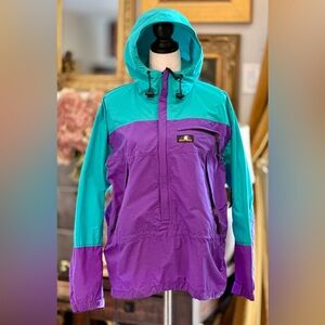 Vintage Sierra Designs 3/4-zip windbreaker/anorak jacket, Purple/Teal, size M